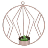 Candle Holder Innovative Geometric Round Wall Mounted Candlestick Ornament Rose Gold - Top-Down View