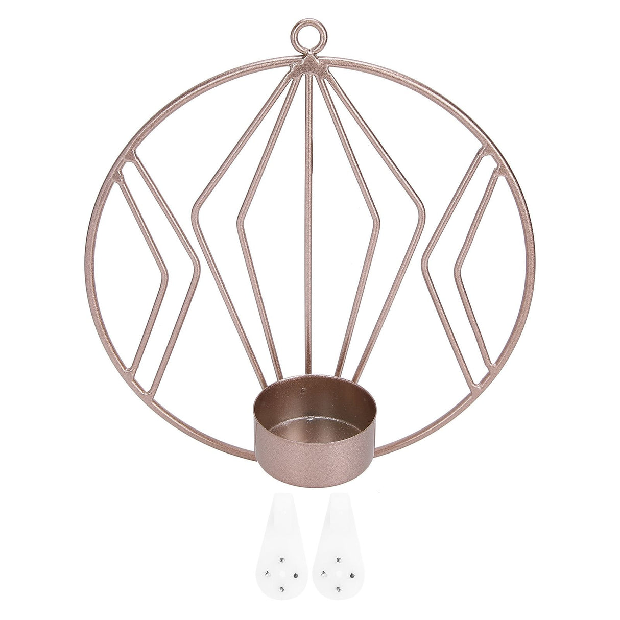 Candle Holder Innovative Geometric Round Wall Mounted Candlestick Ornament Rose Gold