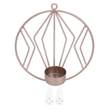 Candle Holder Innovative Geometric Round Wall Mounted Candlestick Ornament Rose Gold - Close-Up Angle