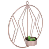 Candle Holder Innovative Geometric Round Wall Mounted Candlestick Ornament Rose Gold