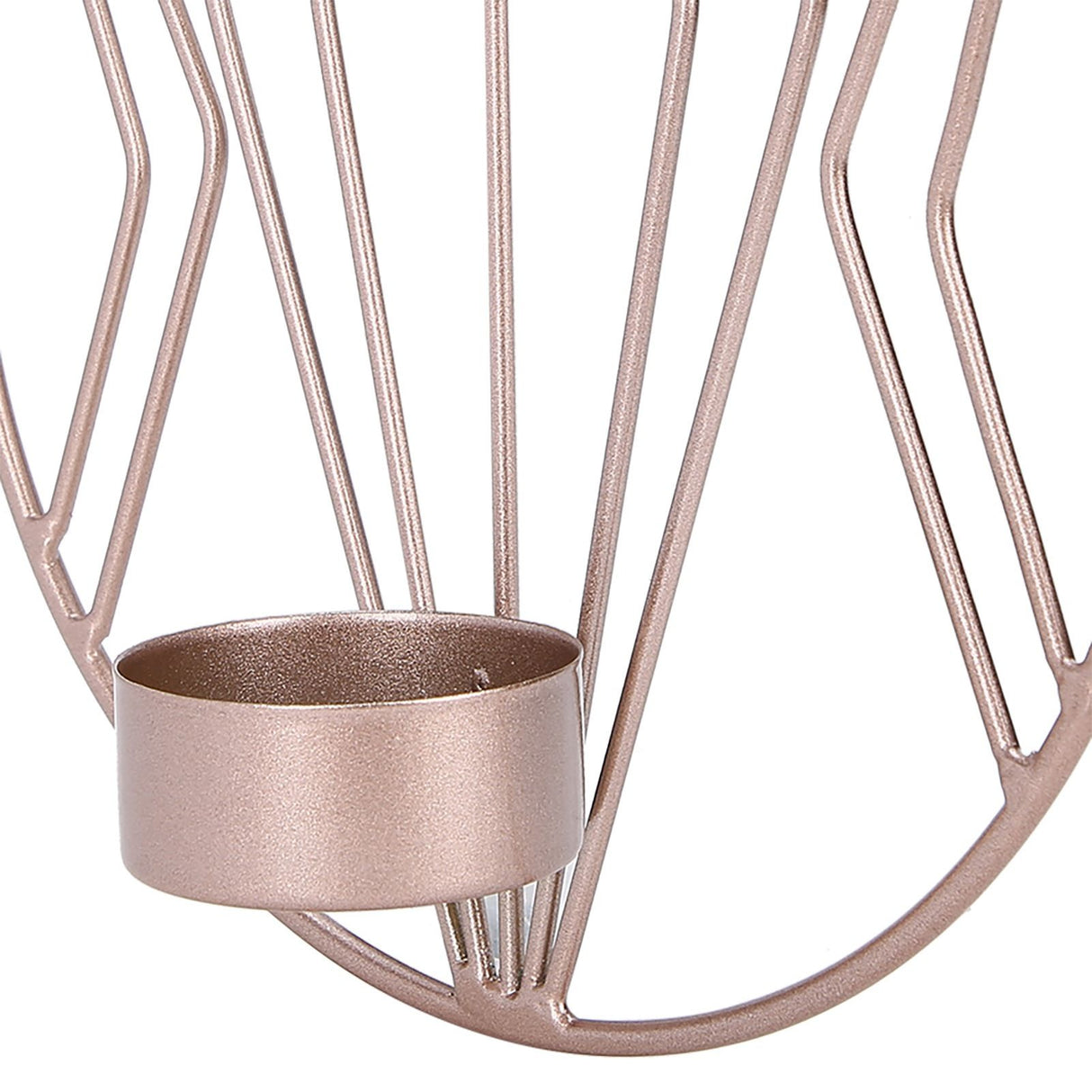 Candle Holder Innovative Geometric Round Wall Mounted Candlestick Ornament Rose Gold