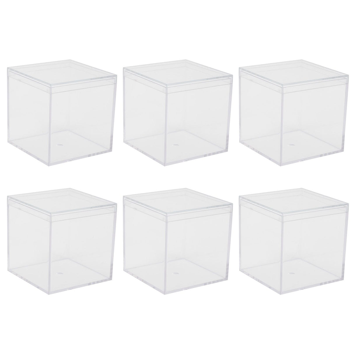6 Set Plastic Clear Box with Separate Lid Candies Storage Containers Party Gifts Favor