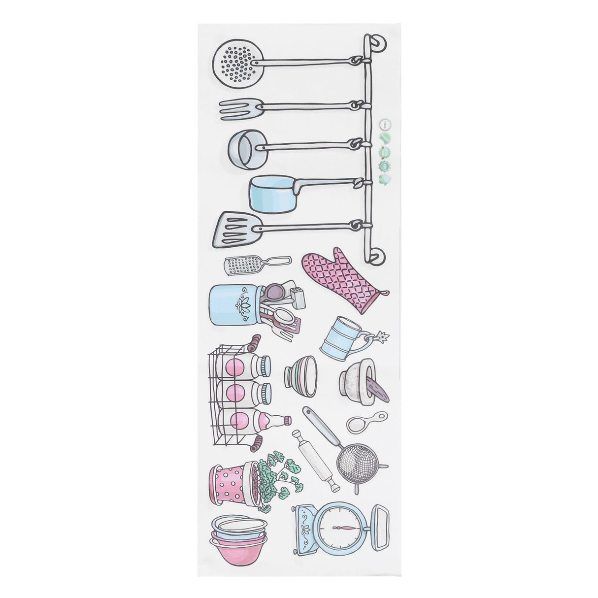 Originality Kitchen Wallpaper Self‑Adhesive Kitchenware Pattern Sticker for Kitchen Home