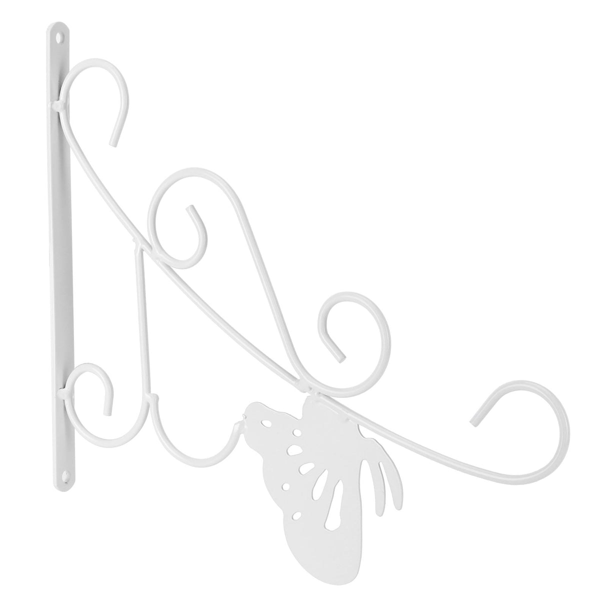 Flower Pot Hanging Hook European Style Wrought Iron Plants Hanger for Garden Patio Balcony White