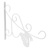Flower Pot Hanging Hook European Style Wrought Iron Plants Hanger for Garden Patio Balcony White