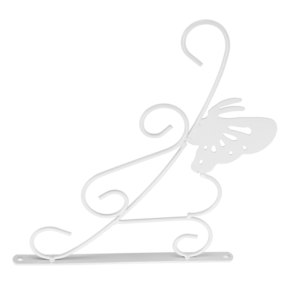 Flower Pot Hanging Hook European Style Wrought Iron Plants Hanger for Garden Patio Balcony White