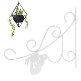 Flower Pot Hanging Hook European Style Wrought Iron Plants Hanger for Garden Patio Balcony White