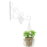 Flower Pot Hanging Hook European Style Wrought Iron Plants Hanger for Garden Patio Balcony White - Extra Image