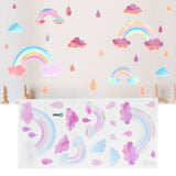 Self Adhesive Wall Sticker Cute Clouds Raindrop Pattern Decal Children's Room Bedroom Decor