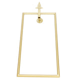 Towel Rack Nordic Style Wall Mounted Rectangular Towels Storage Ring Bathroom Accessory Gold - Low Angle