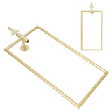 Towel Rack Nordic Style Wall Mounted Rectangular Towels Storage Ring Bathroom Accessory Gold - Extra Image