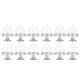 12 Set Mini Candy Box Cake Stand Cupcake Candy Display Plate with Lid Party SuppliesBottom Silver
