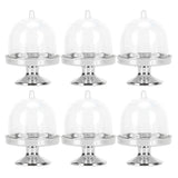 12 Set Mini Candy Box Cake Stand Cupcake Candy Display Plate with Lid Party SuppliesBottom Silver