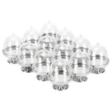 12 Set Mini Candy Box Cake Stand Cupcake Candy Display Plate with Lid Party SuppliesBottom Silver