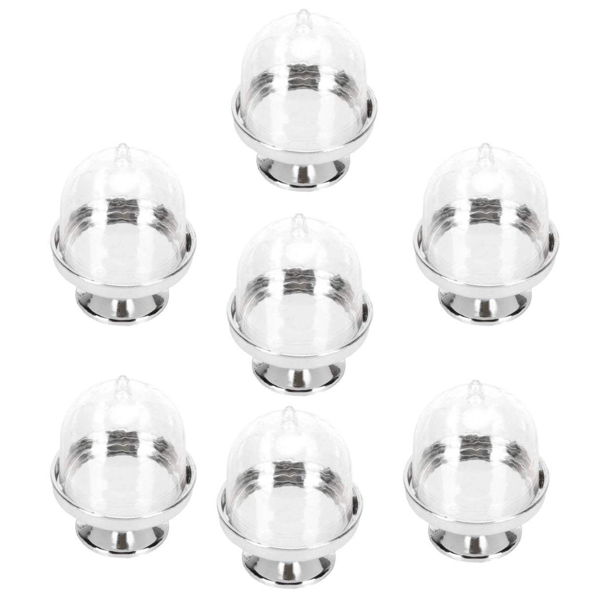 12 Set Mini Candy Box Cake Stand Cupcake Candy Display Plate with Lid Party SuppliesBottom Silver