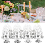 12 Set Mini Candy Box Cake Stand Cupcake Candy Display Plate with Lid Party SuppliesBottom Silver
