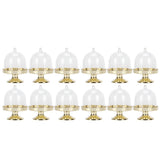 12 Set Mini Candy Box Cake Stand Cupcake Candy Display Plate with Lid Party SuppliesBottom Gold