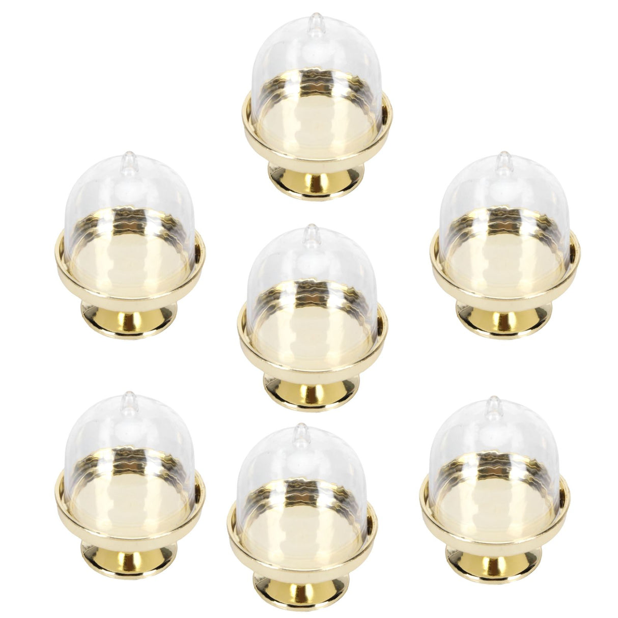 12 Set Mini Candy Box Cake Stand Cupcake Candy Display Plate with Lid Party SuppliesBottom Gold