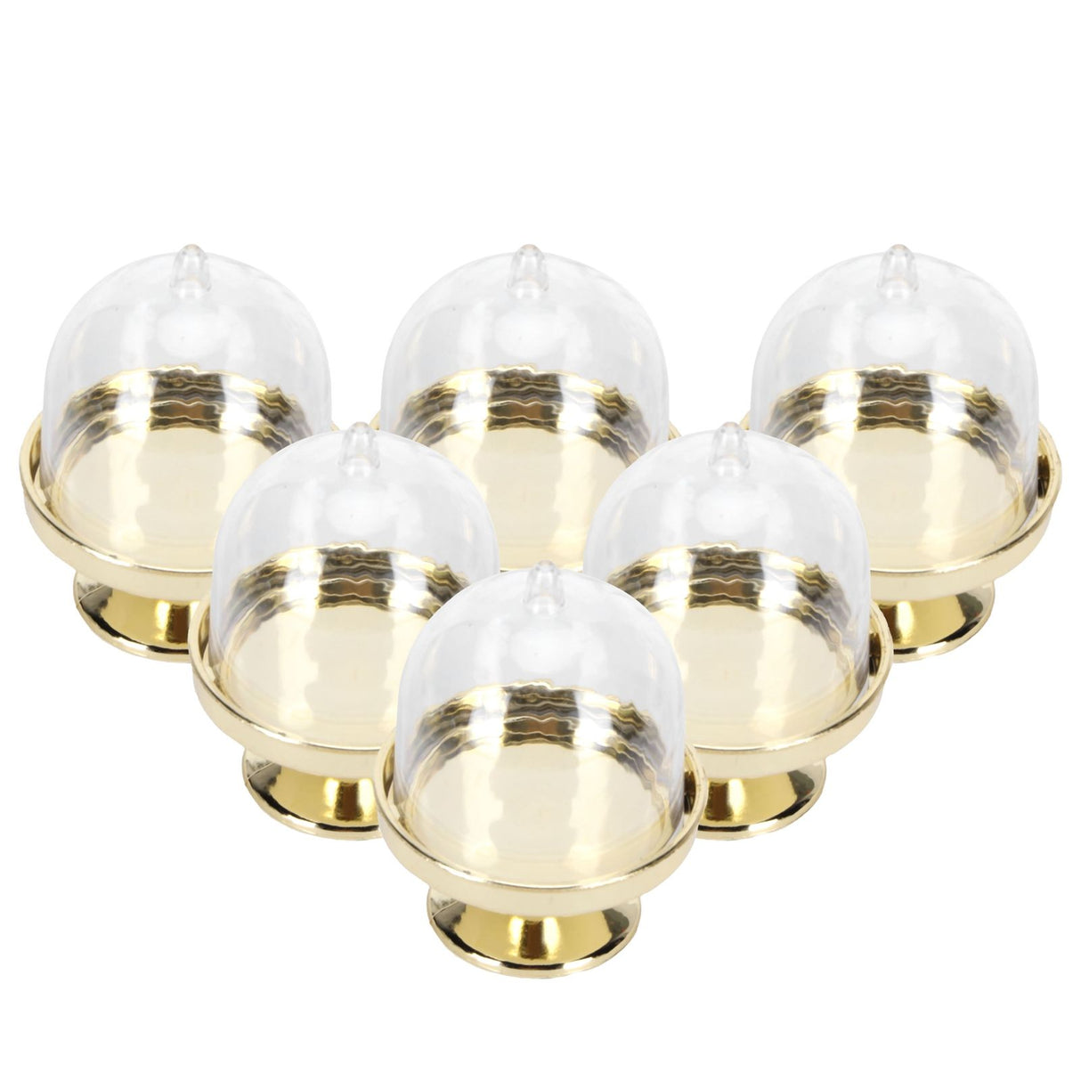 12 Set Mini Candy Box Cake Stand Cupcake Candy Display Plate with Lid Party SuppliesBottom Gold
