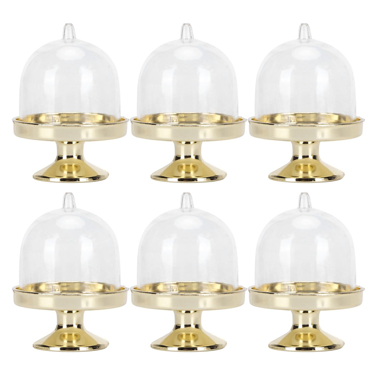 12 Set Mini Candy Box Cake Stand Cupcake Candy Display Plate with Lid Party SuppliesBottom Gold
