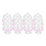 12 Set Mini Candy Box Cake Stand Cupcake Candy Display Plate with Lid Party SuppliesPink - Rear View