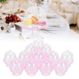 12 Set Mini Candy Box Cake Stand Cupcake Candy Display Plate with Lid Party SuppliesPink - Extra Image