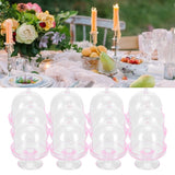12 Set Mini Candy Box Cake Stand Cupcake Candy Display Plate with Lid Party SuppliesPink - Extra Image