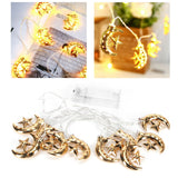 LED Light String Hollow Moon Star Shape Lamp Muslim Ramadan Festive Decoration Craft - Extra Image