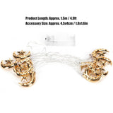 LED Light String Hollow Moon Star Shape Lamp Muslim Ramadan Festive Decoration Craft