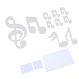 Music Note Wall Sticker DIY Innovative Embossed Decals Home Bedroom Background DecorationSilver - Side View