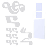 Music Note Wall Sticker DIY Innovative Embossed Decals Home Bedroom Background DecorationSilver - Top-Down View