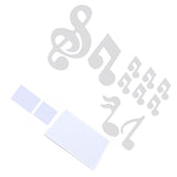 Music Note Wall Sticker DIY Innovative Embossed Decals Home Bedroom Background DecorationSilver - 45-Degree Angle