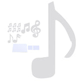 Music Note Wall Sticker DIY Innovative Embossed Decals Home Bedroom Background DecorationSilver - Low Angle