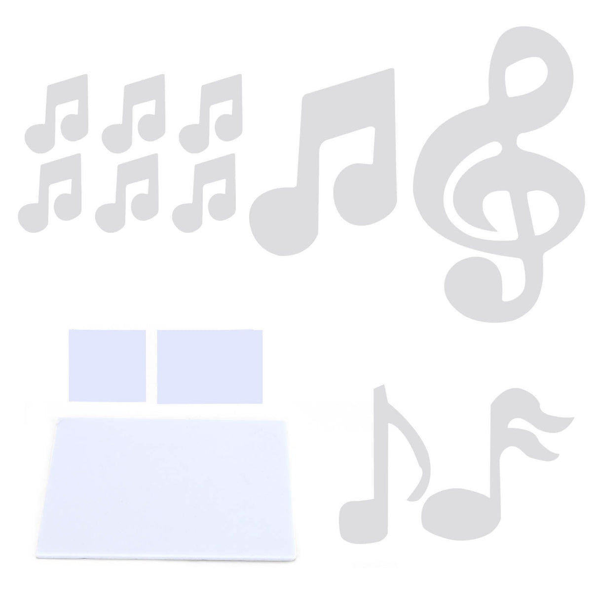 Music Note Wall Sticker DIY Innovative Embossed Decals Home Bedroom Background DecorationSilver