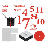 Modern DIY Digital Wall Clock Sticker Decals for Home Living Room Office DecorationRed
