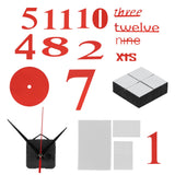 Modern DIY Digital Wall Clock Sticker Decals for Home Living Room Office DecorationRed