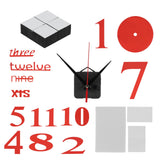 Modern DIY Digital Wall Clock Sticker Decals for Home Living Room Office DecorationRed - 45-Degree Angle