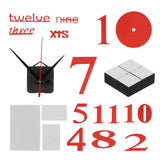 Modern DIY Digital Wall Clock Sticker Decals for Home Living Room Office DecorationRed - Close-Up Angle