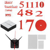 Modern DIY Digital Wall Clock Sticker Decals for Home Living Room Office DecorationRed - Extra Image