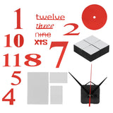 Modern DIY Digital Wall Clock Sticker Decals for Home Living Room Office DecorationRed - Extra Image