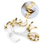 Gold Moon Shaped String Lights Decorative Lights Muslim Ramadan Eid Festival Party Home Decor