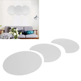 Round Mirror Wall Sticker DIY Wall Decal for Home Living Room TV Background Bedroom DecorSilver