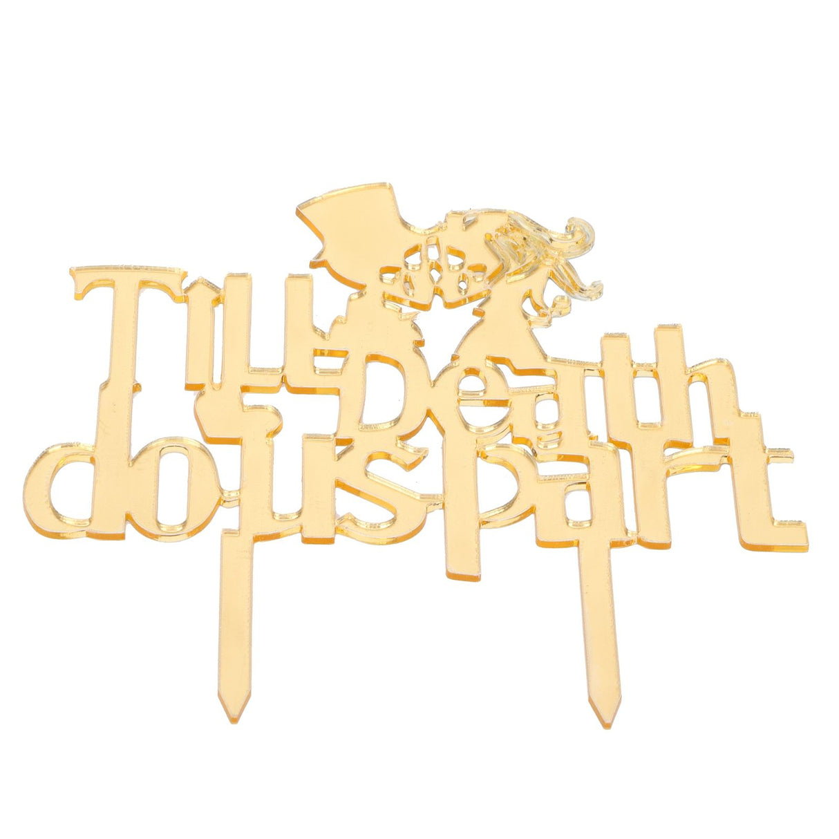 Acrylic Cake Topper Mirror Surface Insert Sticks for Wedding Party Holiday Cake Decoration