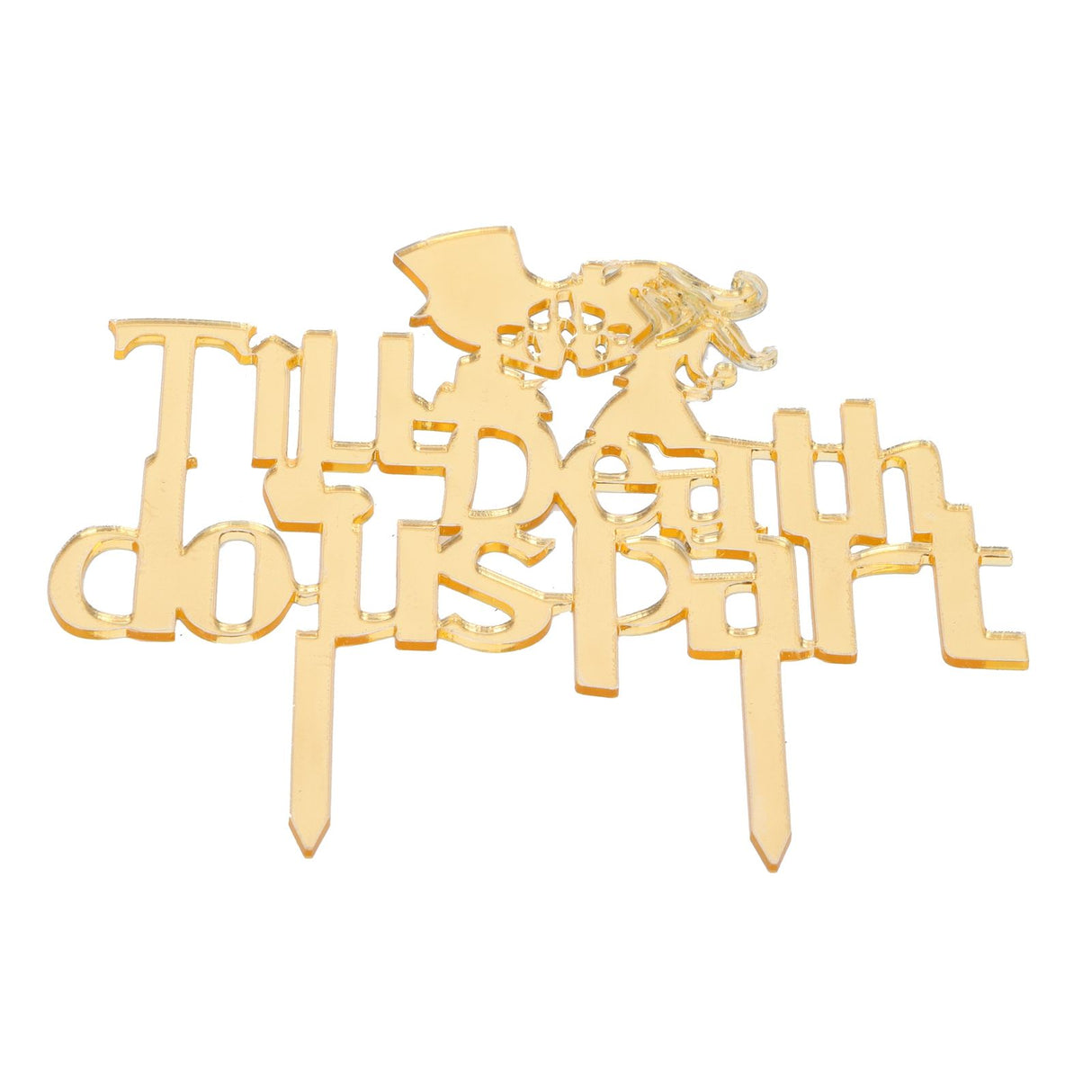 Acrylic Cake Topper Mirror Surface Insert Sticks for Wedding Party Holiday Cake Decoration