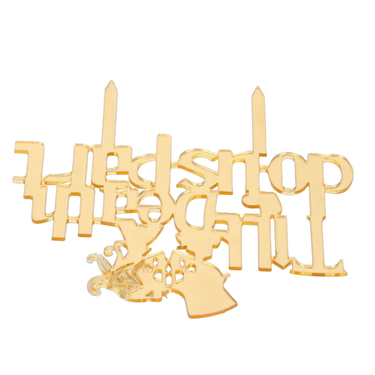 Acrylic Cake Topper Mirror Surface Insert Sticks for Wedding Party Holiday Cake Decoration
