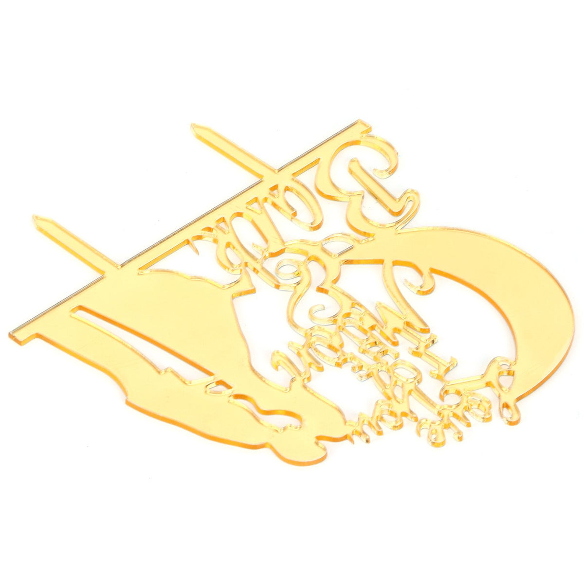 Cake Insert Gold Mirror Surface Cake Topper for Wedding Party Holiday Decoration