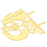 Cake Insert Gold Mirror Surface Cake Topper for Wedding Party Holiday Decoration - Rear View