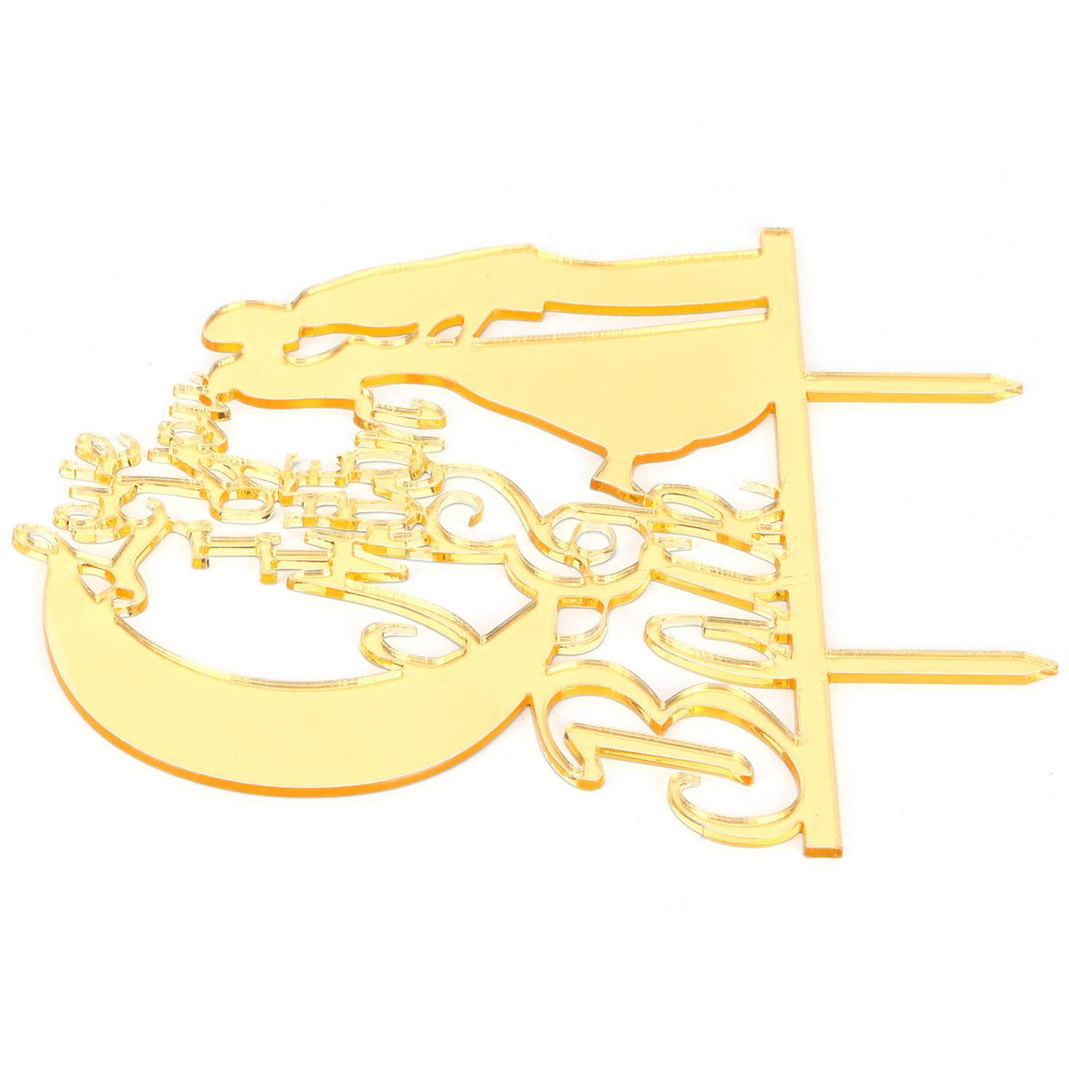 Cake Insert Gold Mirror Surface Cake Topper for Wedding Party Holiday Decoration