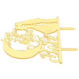 Cake Insert Gold Mirror Surface Cake Topper for Wedding Party Holiday Decoration - Low Angle