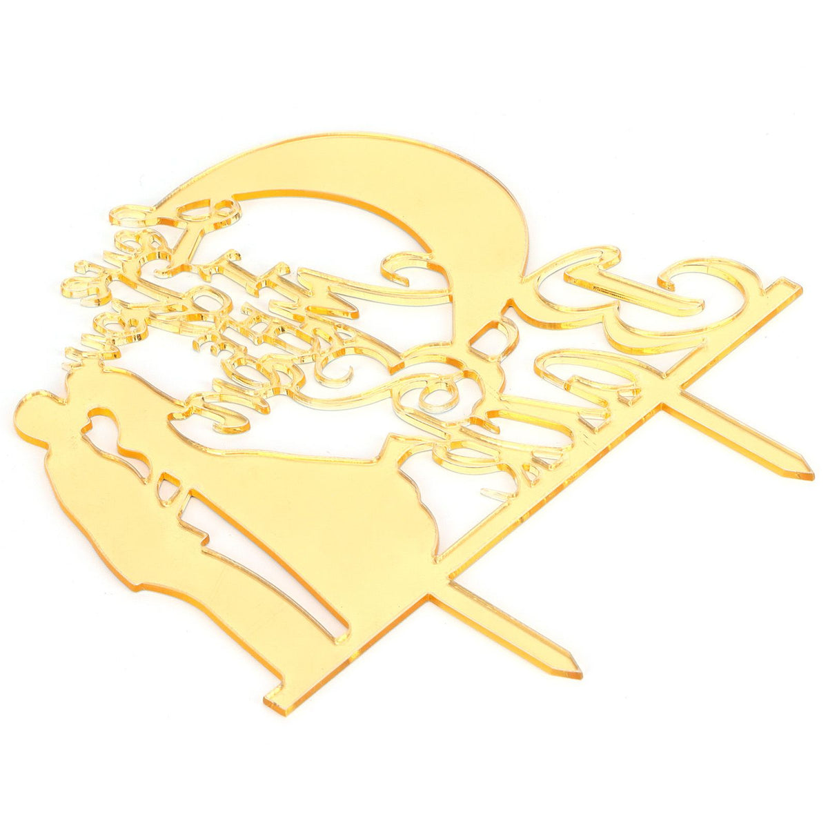 Cake Insert Gold Mirror Surface Cake Topper for Wedding Party Holiday Decoration